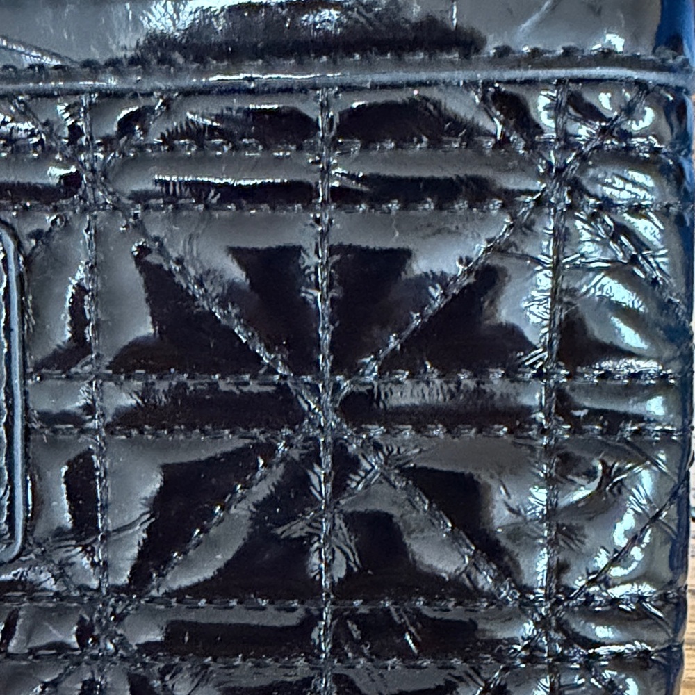Nicole Miller Black Patent Quilted small purse - Picture 8 of 8